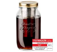 BREWJAR Cold Brew Jar XL, Jar with dual-layer filter for cold brewed coffee and tea (1500 ml)