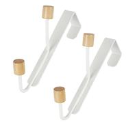 Brewlix 2-Piece White Door Hooks, No Drill Overdoor Hook Hanger, Heavy Duty Iron Over Hook Hanger for Bedroom & Bathroom, Space Saving Storage Solution for Home Organization