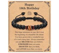 Brewlix Boys Bracelet, Handmade Beaded Tiger Eye & Obsidian Bracelets with Card & Box, Unique 18th Birthday Gifts for Boys, Thoughtful Christening Gifts, Perfect for Casual Daily Wear