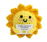 Brewlix Positive Gifts, Emotional Support Gift, Positive Crochet Sun with Note Card, Cute Motivational Gifts for Family Members, Friends, Colleagues