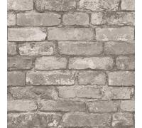 Brewster FD31286 Rustic Brick Wallpaper, Grey