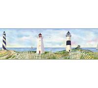 Brewster Home Fashions Borders by Chesapeake Eugene Coastal Lighthouse Portrait Scenic Border Wallpaper