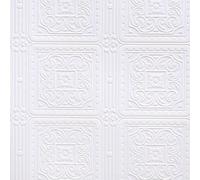Brewster RD80000 Turner Tile Textured Vinyl Wallpaper, Paintable,White, 20.9x2x2