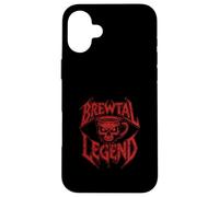Brewtal Legend Heavy Metal Fan Skull Caffeine Coffee Lover Case for iPhone 16 Plus