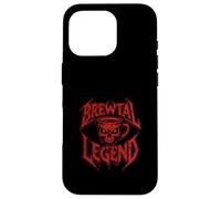 Brewtal Legend Heavy Metal Fan Skull Caffeine Coffee Lover Case for iPhone 16 Pro