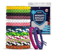 BREXTER® Mosquito Repellent Bracelet, Pack of 15 Adjustable Leather Bands with Natural Deet-Free 24-Hour Protection, Insect Repellent Bracelets 300 Hours Protection, Suitable for All Age