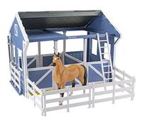 Breyer Bandai Deluxe Country Stable | 10 Piece Playset Wood Stable with 1 Stablemates Horse & Accessories | Plastic Animal Figures Make Great Horse Gifts for Girls and Boys