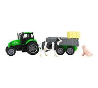 Breyer Horses Breyer Farms Tractor and Tag-a-Long Wagon Playset | 5" H x 11" L x 4" D | Cow and Pig Included | 1:32 Scale | Model #59238, Green