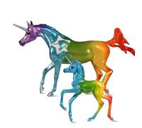 Breyer Horses Freedom Series | Love and Hope 2 Unicorn Set | Benefiting Make a Wish Foundation | Unicorn Figurines | 9" L x 7" H | Model #62124
