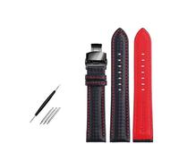 Breyhda Carbon Fiber Grain Watch Strap - 18mm-24mm Replacement Band with Butterfly Buckle,18mm