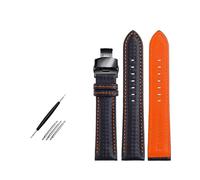 Breyhda Carbon Fiber Grain Watch Strap - 18mm-24mm Replacement Band with Butterfly Buckle,22mm
