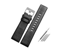 Breyhda Color Leather Watchband - 22mm-32mm Red/Black/Brown/White Replacement Strap for Men,30mm