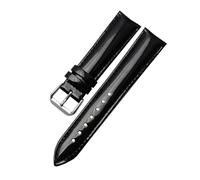 Breyhda Patent Leather Watch Strap - 14mm-20mm Women's Glossy Replacement Band in Black/Red/Purple,20mm Silver Clasp