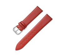 Breyhda Ultra Thin Leather Watch Strap - 8mm to 22mm Replacement Band for Men and Women Comfort Wristband,Red,18mm