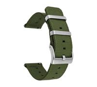 Breyhda Universal Woven Nylon Watch Band 18mm 20mm 22mm 24mm - Adjustable Quick Release Wristband with Stainless Steel Hardware,Army Green,22mm