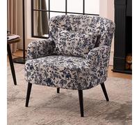 BREZO Velvet Lounge Chair Stylish Makeup Chair with Steel Frame Perfect for Living Room Bedroom and Dressing Room (Color: A)