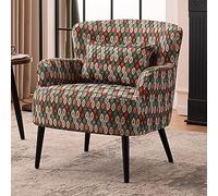 Brezo Velvet Lounge Chair Stylish Salon Armchair Upholstered Makeup Chair with Steel Frame Perfect for Living Room Bedroom Dressing Room (Color: C)
