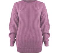 Brezza New Women's Chunky Jumpers Ladies Oversized Baggy Jumper Knitted Sweater Thick Top Baby Pink 20/22