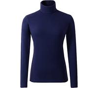 Brezza Womens Polo Neck Tops Ladies Turtle Roll Neck Plain Casual Formal Long Sleeve Jumper Tops t Shirt UK Sizes Small Medium Plus Size Basic Top 8-26 Navy Blue