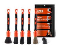 BRFCD16 Detailing Brush Set, Car Detail Brush, 5 Different Sizes, Premium Natural Hair Mixed Fibre Plastic Handle, Car Detail Brushes for Cleaning Wheels, Engine, Interior, Ventilation Slots