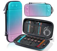 BRHE Switch 2 Carry Case Compatible with Nintendo Switch 2 Console | Large Capacity Switch 2 Case, NS 2 Travel Bag for Console & Accessories, 10 Game Card Slots (Pink Blue Gradient)