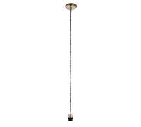 BRIA Twisted Black Pendant Cord Ceiling Light with Antique Brass E27 Edison Fitting