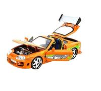Brian 1995 toyota supra with lights analog die cast metal alloy model car toy 1 18 Mini Replica Toys(A)