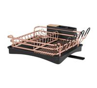 BRIAN & DANY Aluminum Dish Drying Rack, Dish Drainer with Removable Cutlery Holder & Cup Holder, Unique 360° Swivel Spout Drain Board