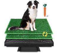 BRIAN & DANY Dog Toilet Tray, with Two Artificial Grass Mats and Waste Tray for Indoor/Outdoor, 63cm x 51cm