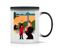 Brian Eno Another Green World Coffee Tea Cup in Magical Classic Ceramic White Black Pink 330 ml