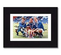 BRIAN LAUDRUP, PAUL GASCOIGNE & GORDON DURIE Signed 8x6 Inch Mounted Photo Print Pre Printed Signature Rangers Autograph Gift, Ready To Be Framed
