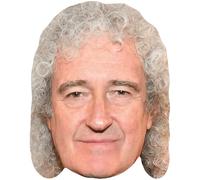 Brian May (Grey Hair) Celebrity Mask, Flat Card Face, Fancy Dress Mask