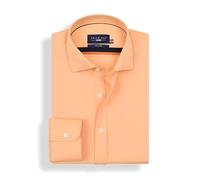 BRIAN OAK LONDON Light Orange Easy Iron Dress Shirt, Premium Cotton Blend, Tailored Smart Fit, Wrinkle Resistant Formal Shirt for Men (UK, Neck, 15, Regular, Regular, Orange)