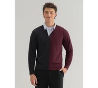 Brian Oak London Men's Black & Maroon Colour Block Rugby Shirt | Size: Medium Brian Oak London Maroon M