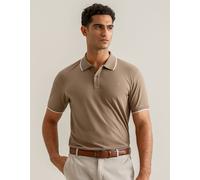 Brian Oak London Men's Premium Camel Pique Polo in Beige | Size: Small Brian Oak London Beige S