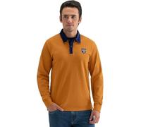 BRIAN OAK LONDON Mustard Orange Woven Badge Plain Rugby Shirt (UK, Alpha, L, Regular, Regular, Mustard)