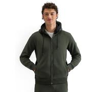 BRIAN OAK LONDON Plain Moss Full Zip Fleece Hoodies For Men - Regular Fit with Ribbed Cuffs, Handy Pockets & Soft Fleece Interior