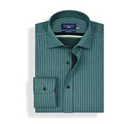 BRIAN OAK LONDON Sea Green Dobby Weave Dress Shirt Breathable Cotton Blend Smart Fit Easy Iron & Extra Wide Collar (UK, Neck, 17.5, Regular, Regular, Sea Green)