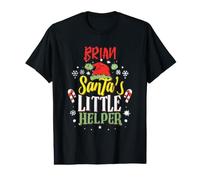 Brian Santa's Little Helper Christmas Brian Name Value Graphic T-Shirt