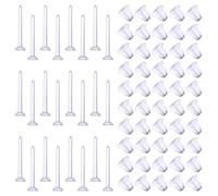 Briana Williams 100pcs Plastic Earrings Retainers Transparent Clear Acrylic Ear Lobe Tragus Stud Bars Rubber Backs