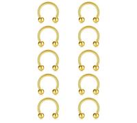 Briana Williams 10pcs Gold Horseshoe Nose Lip Septum Rings 16G Circular Barbell Helix Tragus Daith Piercing 8/10/12mm