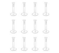 Briana Williams 12pcs 16G Clear Lip Bars Studs Flat Top Retainers Labret Medusa Tragus Helix Cartilage Earrings Piercing Jewellery 6mm 8mm 10mm 12mm