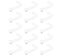 Briana Williams 18G Clear Nose Studs Flat Top Retainer Bioflex L Shape Bone Screw Nose Piercing Jewelry