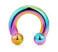 Briana Williams PA Ring Horseshoe Circular Barbell Stainless Steel Internally Threaded Rainbrow Prince Albert Piercing Jewellery