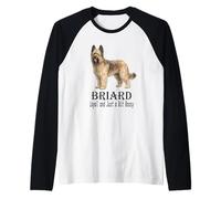 Briard Dog Loyal and Just a Bit Bossy Funny Quote Raglan Baseball Tee