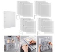 Briartw 1 A4 Die Storage Book Binder and 20 Inserts Set,Page Protectors Pockets Inserts with One and Three Pockets for Storage Craft Supplies,Cardstock,Sticker,Stamp,Cutting Dies,Stencil
