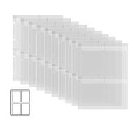 Briartw 10 Page Protectors Pockets Inserts with Four Pockets, for A4 Size 4 Hole Binder Folder for Dies and Stamps Storage,Waterproof PVC Clear Bags Protectors for Storage Craft Supplies,Cardstock