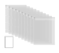 Briartw 10 Page Protectors Pockets Inserts with One Pockets, for A4 Size 4 Hole Binder Folder for Dies and Stamps Storage,Waterproof PVC Clear Bags Protectors for Storage Craft Supplies,Cardstock