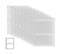 Briartw 10 Page Protectors Pockets Inserts with Two Pockets, for A4 Size 4 Hole Binder Folder for Dies and Stamps Storage,Waterproof PVC Clear Bags Protectors for Storage Craft Supplies,Cardstock