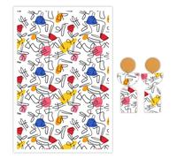 Briartw 10 Sheets Polymer Clay Transfer Paper - Abstract Doodles Pattern - Per Sheet 5.82 x 3.93 inch - Water-Soluble Transfer Sheets Disposable Stickers for DIY Clay Jewelry Earrings Making